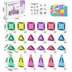 Mini Magnetic Tiles Building Blocks 40PCS - Montessori Educational Magnet Travel Construction Set with Iron Storage Box, Airplane Activities Toys