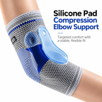 Silicone Pad Compression Elbow Sleeve with 3D Knit Support for Sports & Training