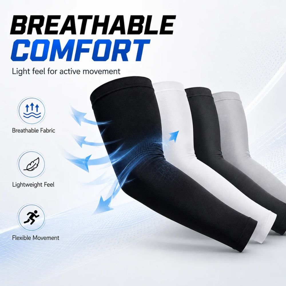 Sun Protection Arm Sleeves for Running, Cycling & Outdoor Training - 3-Pair