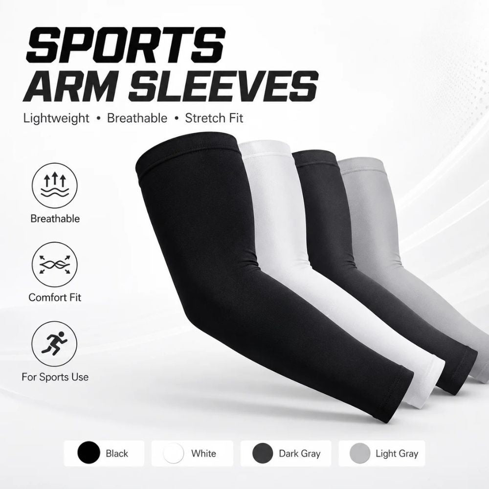 Sun Protection Arm Sleeves for Running, Cycling & Outdoor Training - 3-Pair