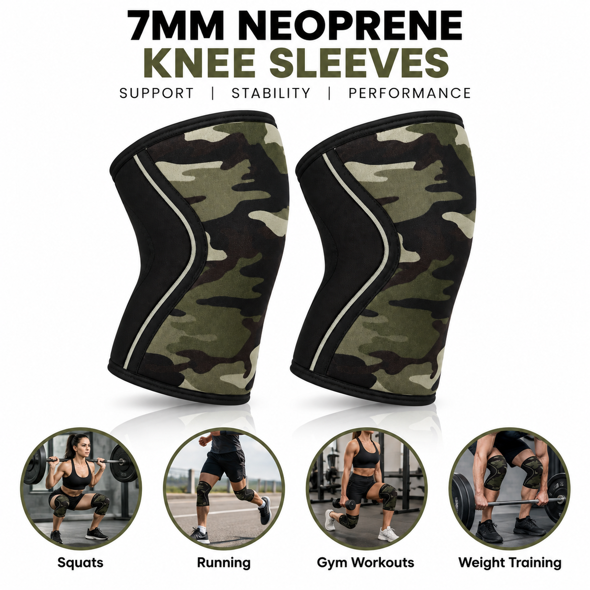 Neoprene Knee Sleeves Recover Support - 7mm version