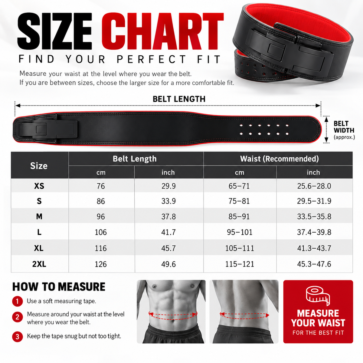 Heavy Weightlifting Belt - 10MM Lever