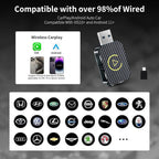 Wireless Adapter for Carplay, Adapter for Convert Wired to Wireless CarPlay