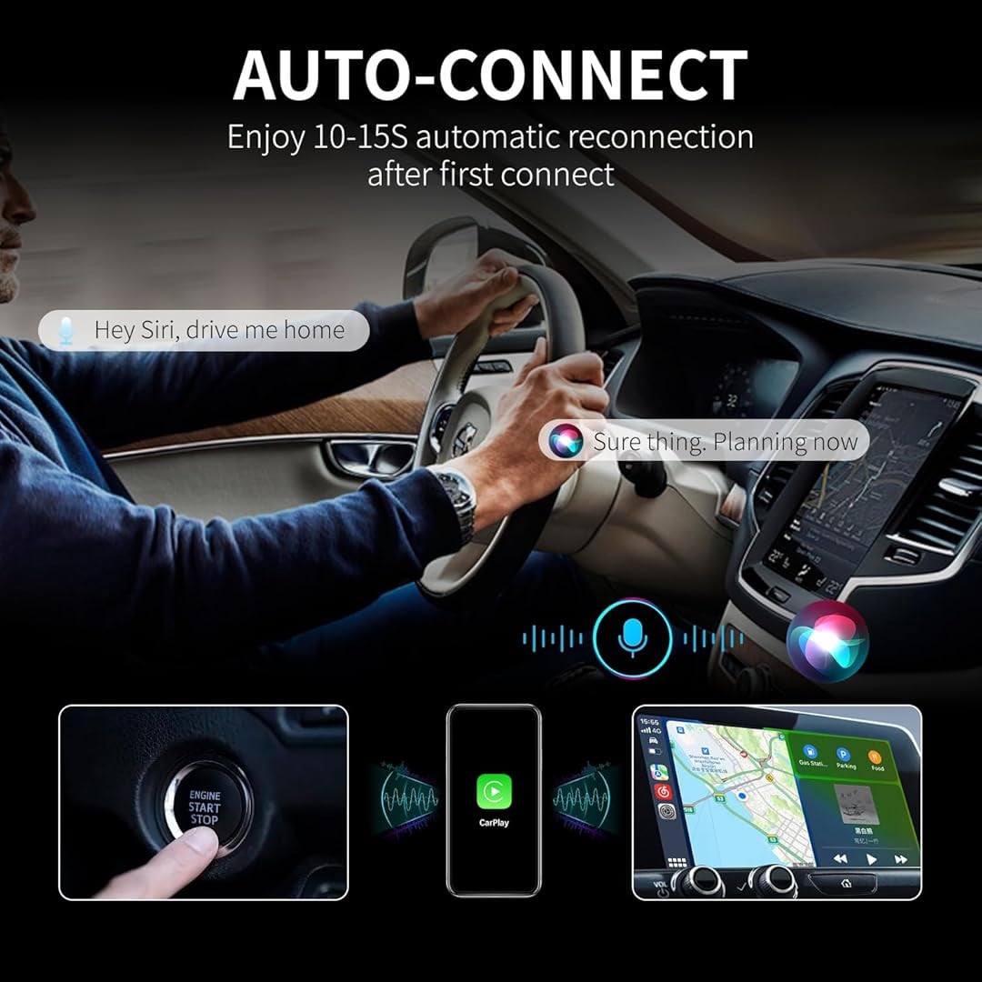 Wireless Adapter for Carplay, Adapter for Convert Wired to Wireless CarPlay