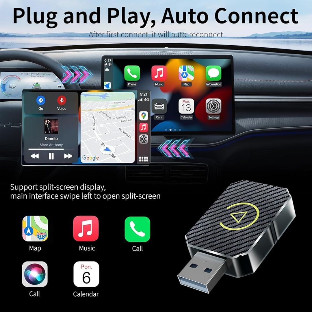 Wireless Adapter for Carplay, Adapter for Convert Wired to Wireless CarPlay