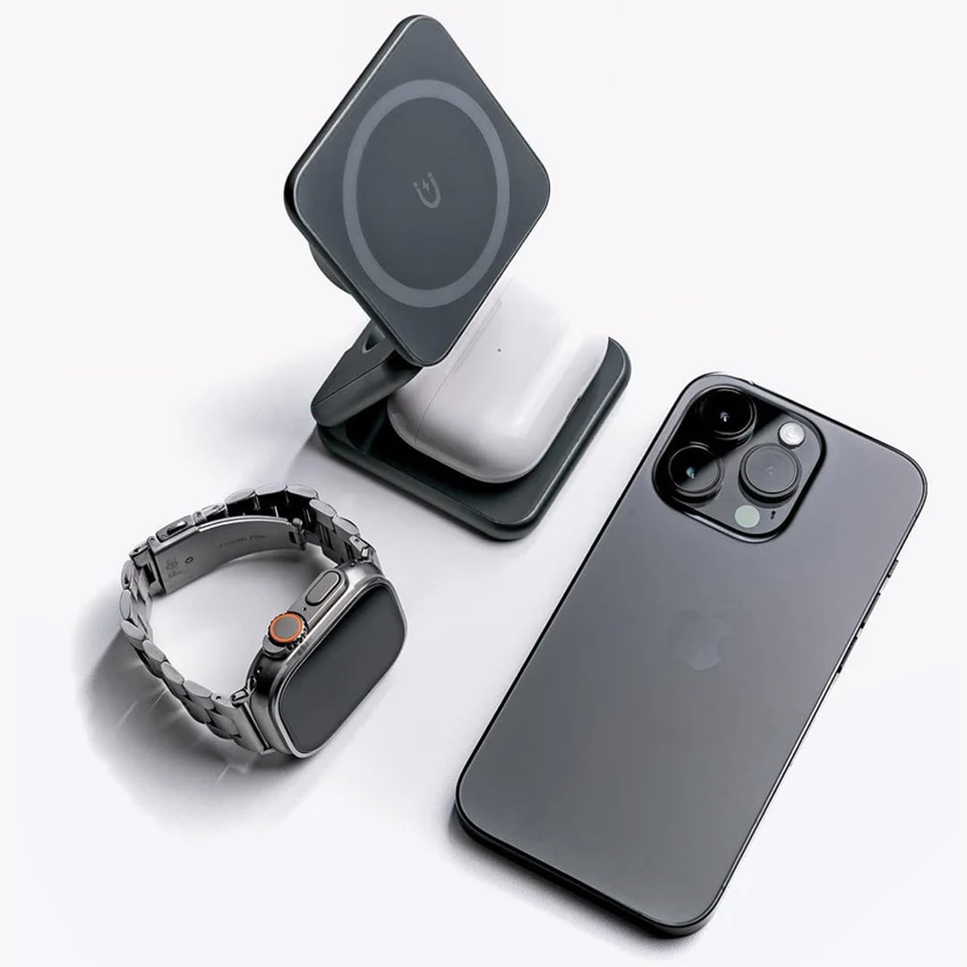 SnapFold 3-in-1 Magnetic Charging Station, Fast Charger, Foldable, Wireless