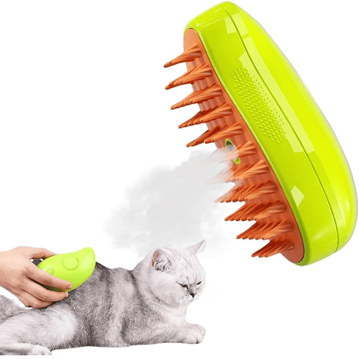 Steamy Cat Brush, 3 in 1 Pet Steamy Brush, Silicone Massage Dog Hair Remover Comb, Pet Hair Remover Misting Comb for Indoor Cats Dogs