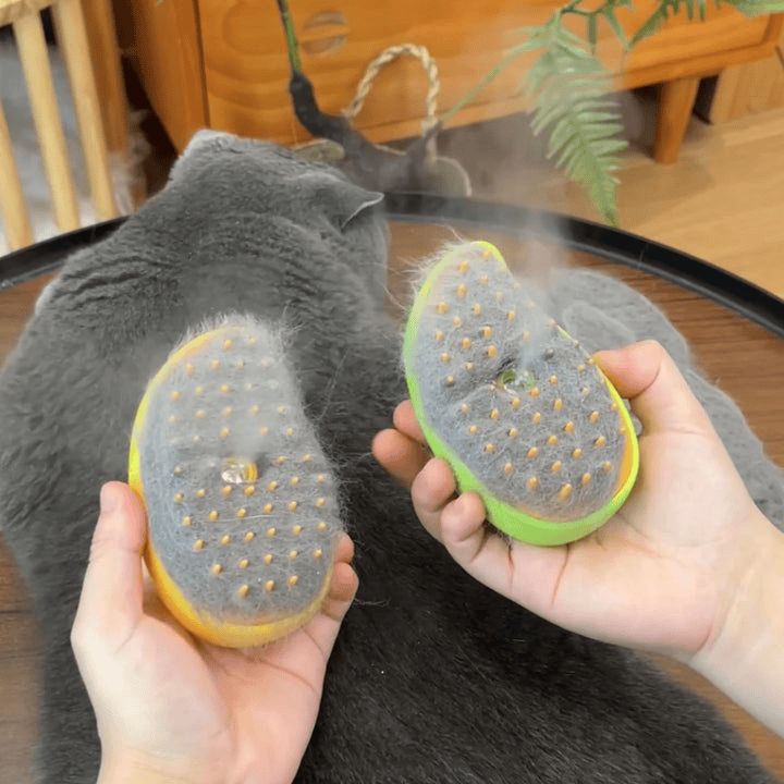 Steamy Cat Brush, 3 in 1 Pet Steamy Brush, Silicone Massage Dog Hair Remover Comb, Pet Hair Remover Misting Comb for Indoor Cats Dogs