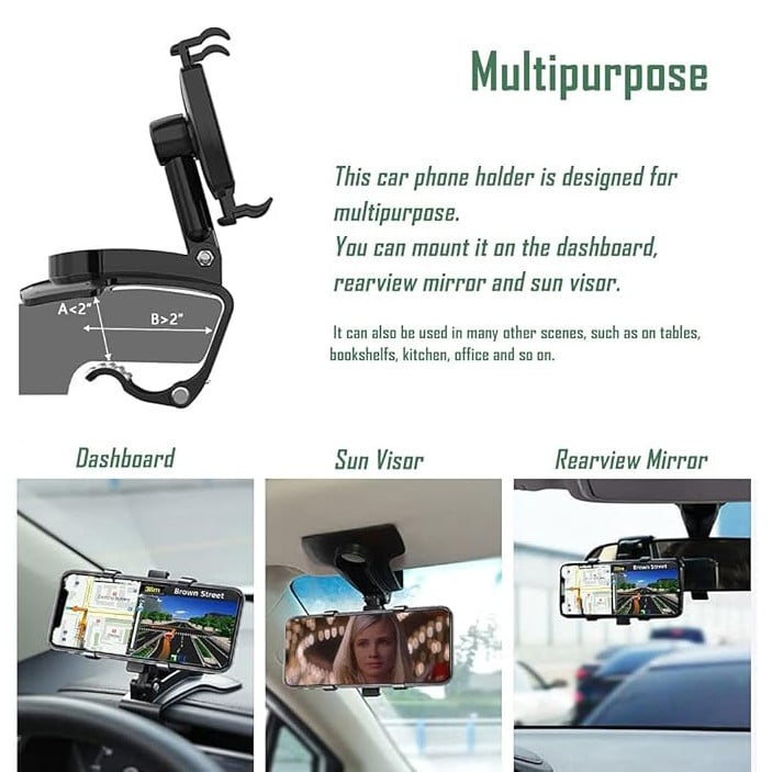 360 Degree Rotation Dashboard Car Phone Holder