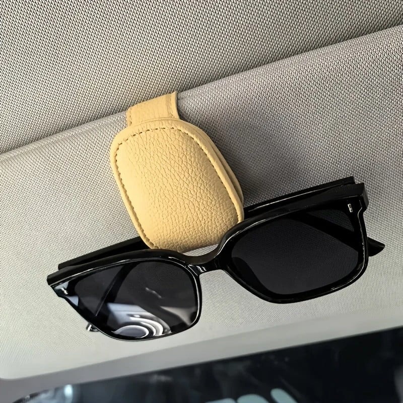 Stylish Magnetic Sunglass Holder, Magnetic Leather Sunglasses Holder and Ticket Card Clip