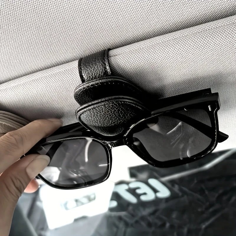 Stylish Magnetic Sunglass Holder, Magnetic Leather Sunglasses Holder and Ticket Card Clip