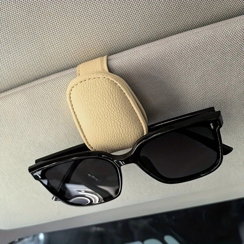 Stylish Magnetic Sunglass Holder, Magnetic Leather Sunglasses Holder and Ticket Card Clip