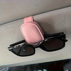 Stylish Magnetic Sunglass Holder, Magnetic Leather Sunglasses Holder and Ticket Card Clip