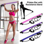 Portable Pilates Bar Kit, Multifunctional Exercise Rod for Muscle Toning