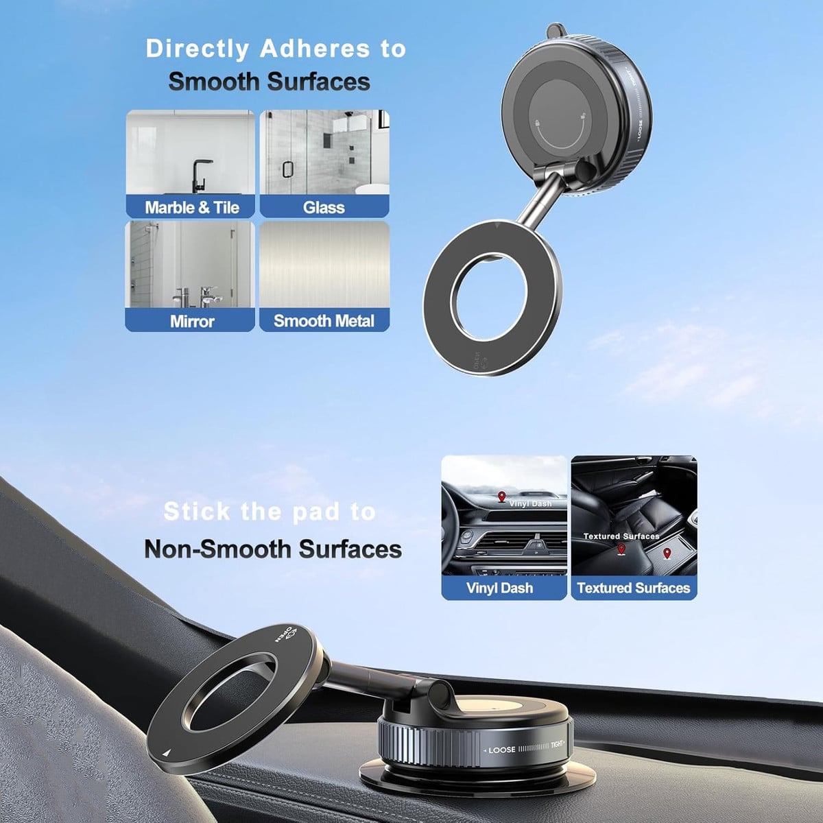 360° Vacuum Magnetic Car Phone Holder