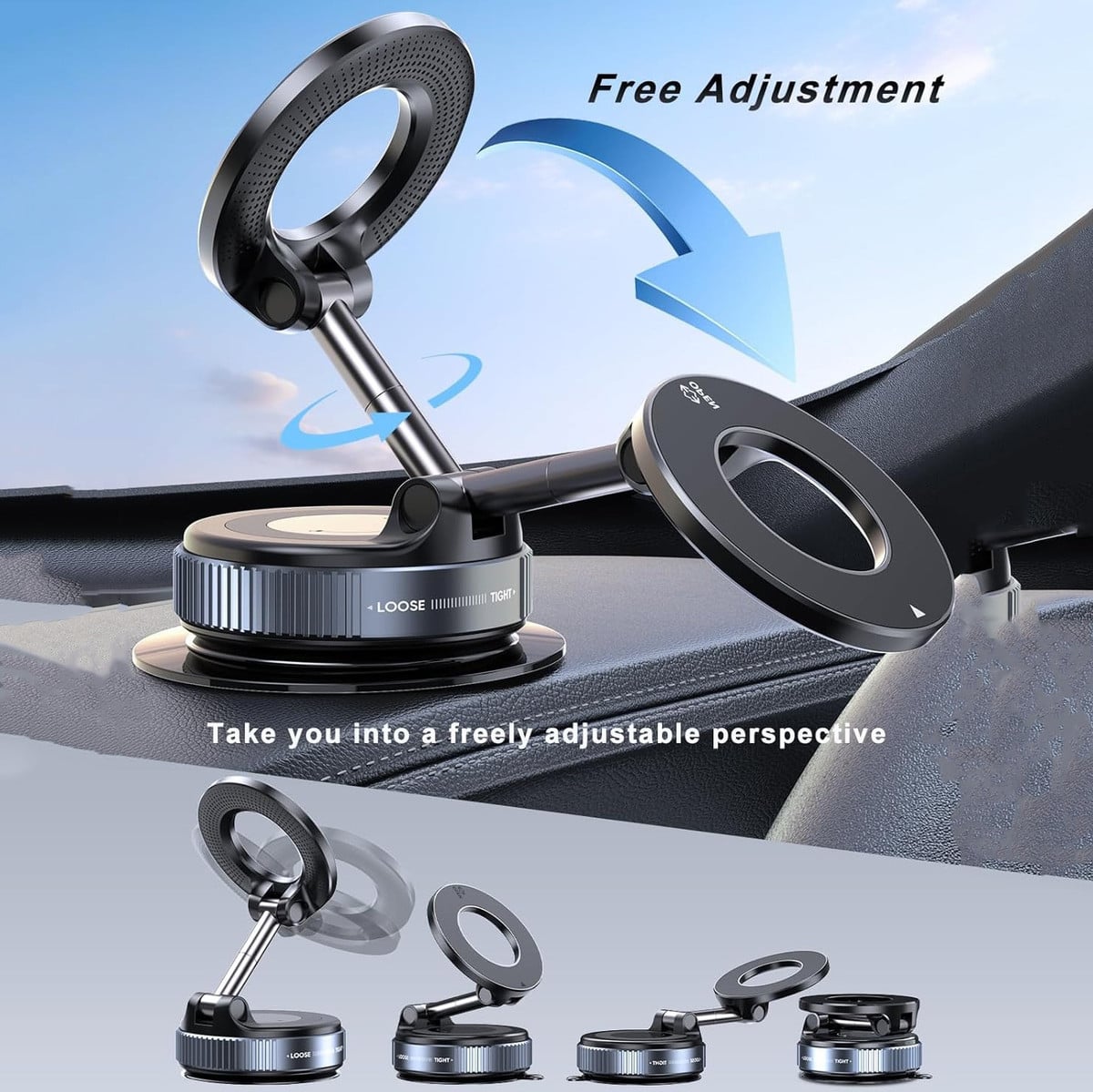 360° Vacuum Magnetic Car Phone Holder