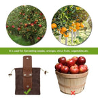 Foldable Canvas Belt Bag, Foldable Foraging Bag Outdoor Waxed Canvas Picking Fruit Drawstring Pouch Multi-Purpose Leather Belt Bag for Camping Hiking