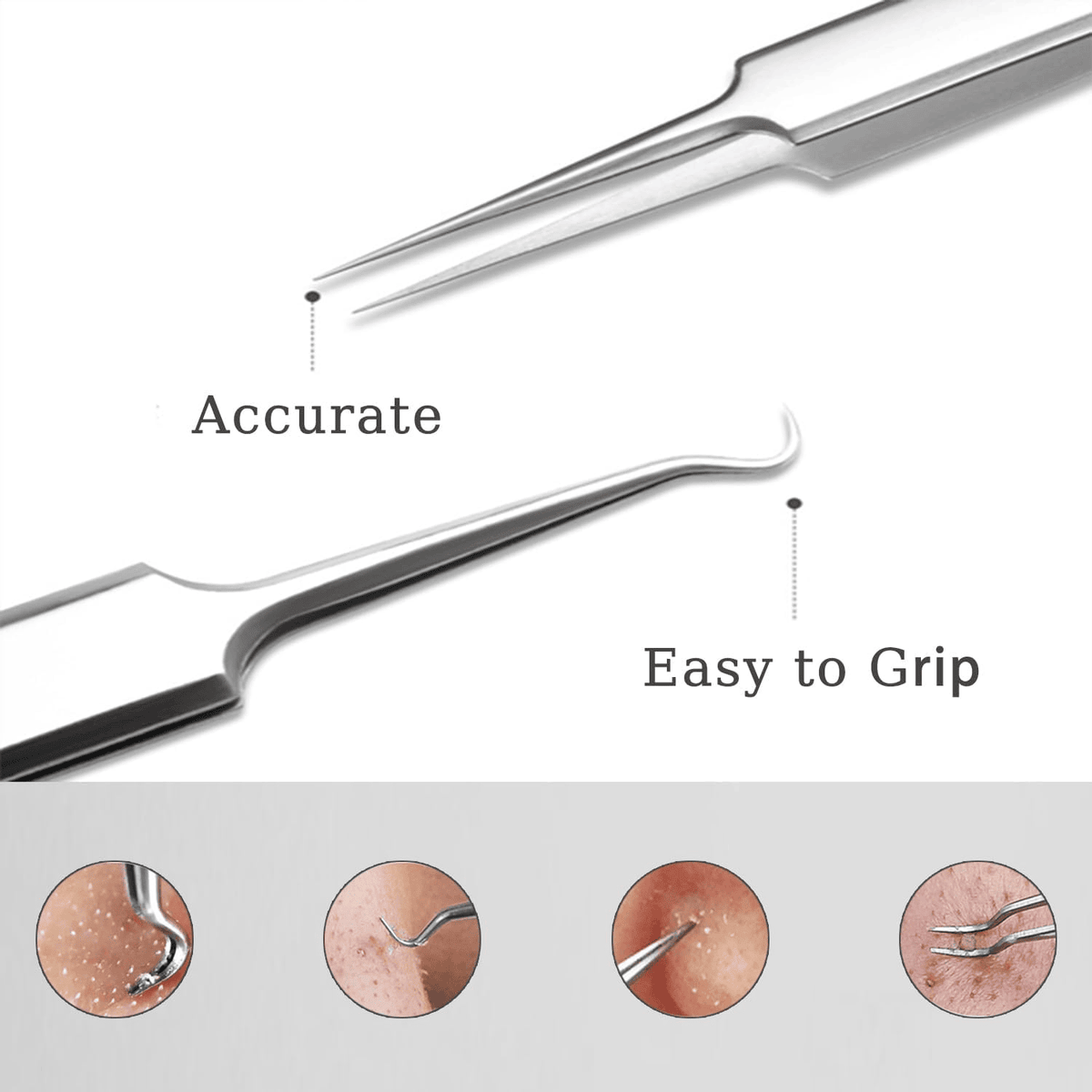 Professional Blackhead Tweezers - Designed for Smooth, Clear Skin (3pcs)
