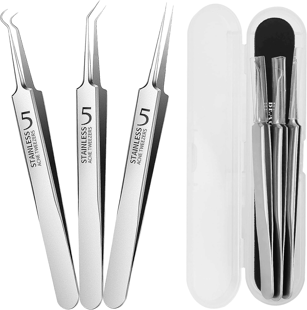Professional Blackhead Tweezers - Designed for Smooth, Clear Skin (3pcs)