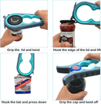 Jar Opener Bottle Opener and Can Opener for Weak hands, Seniors with Arthritis and Anyone with Low Strength