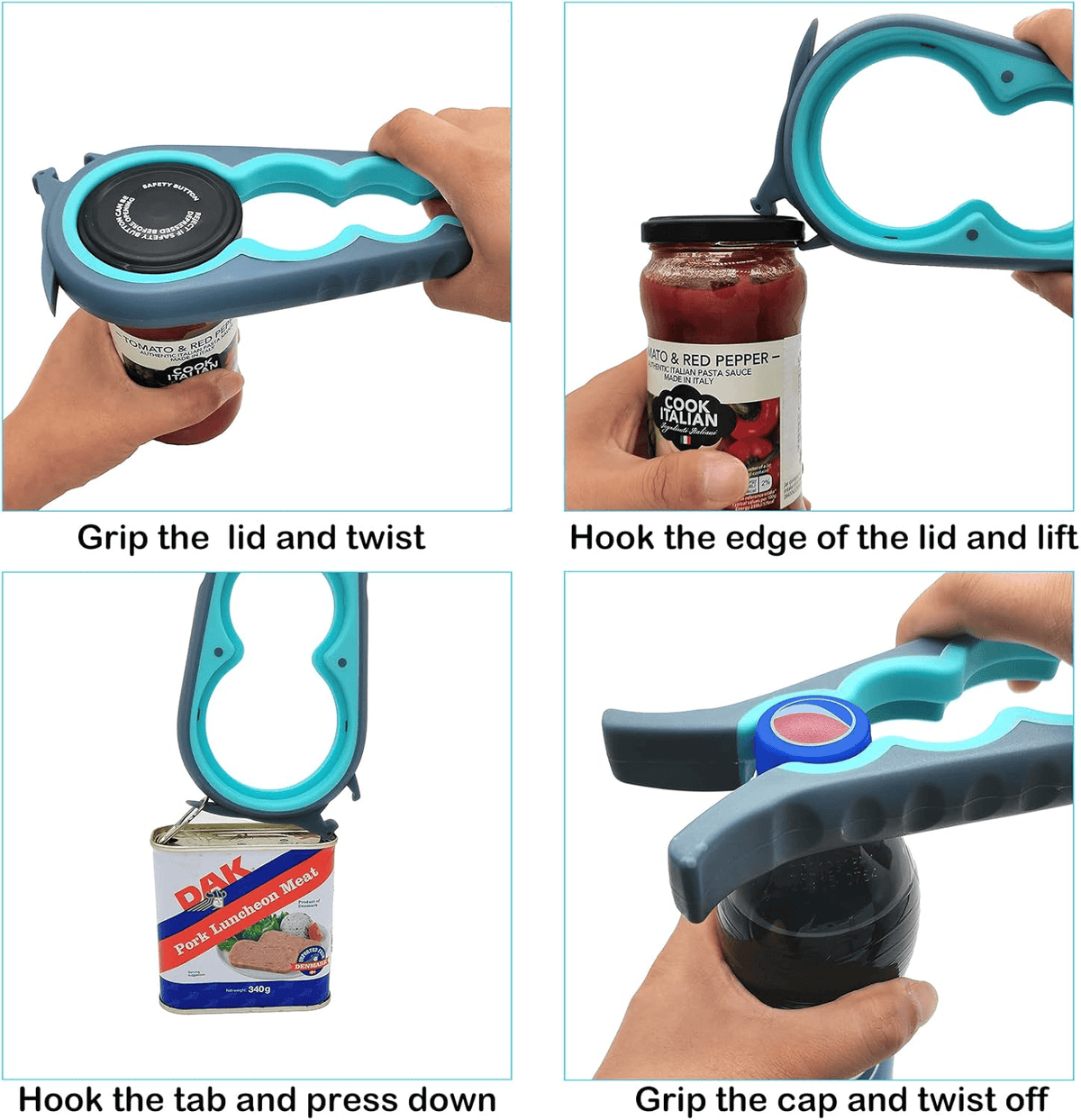 Jar Opener Bottle Opener and Can Opener for Weak hands, Seniors with Arthritis and Anyone with Low Strength