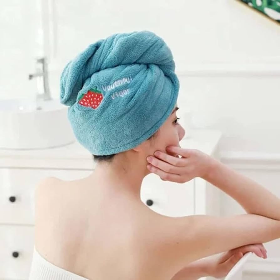 Dry Hair Towel, Extra Soft and Ultra Absorbent Fast-Drying Hair Turban Wraps, Shower Caps for Girls and Women