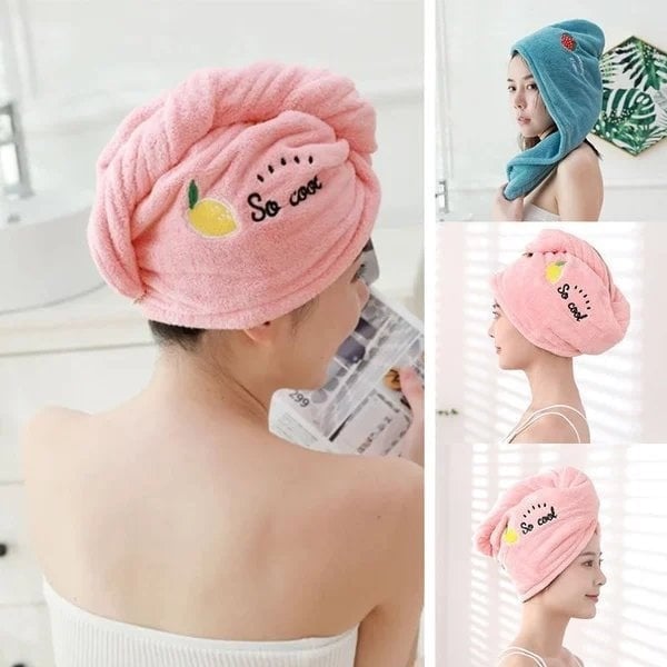 Dry Hair Towel, Extra Soft and Ultra Absorbent Fast-Drying Hair Turban Wraps, Shower Caps for Girls and Women