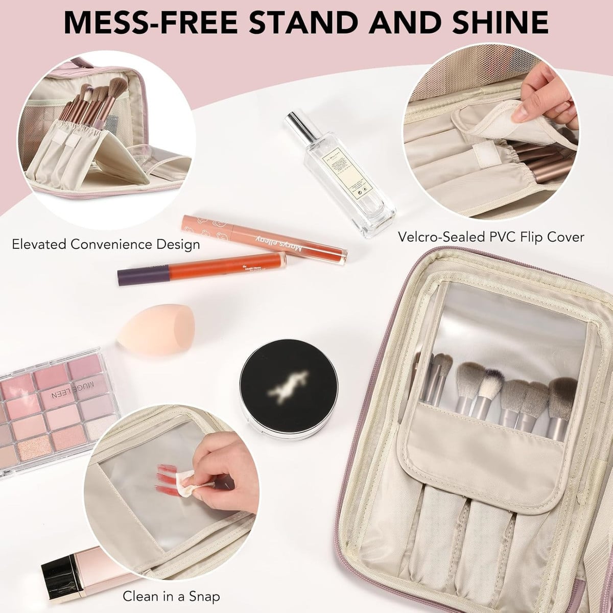 Large-Capacity Travel Cosmetic Makeup Bag, Portable Cosmetic Bag