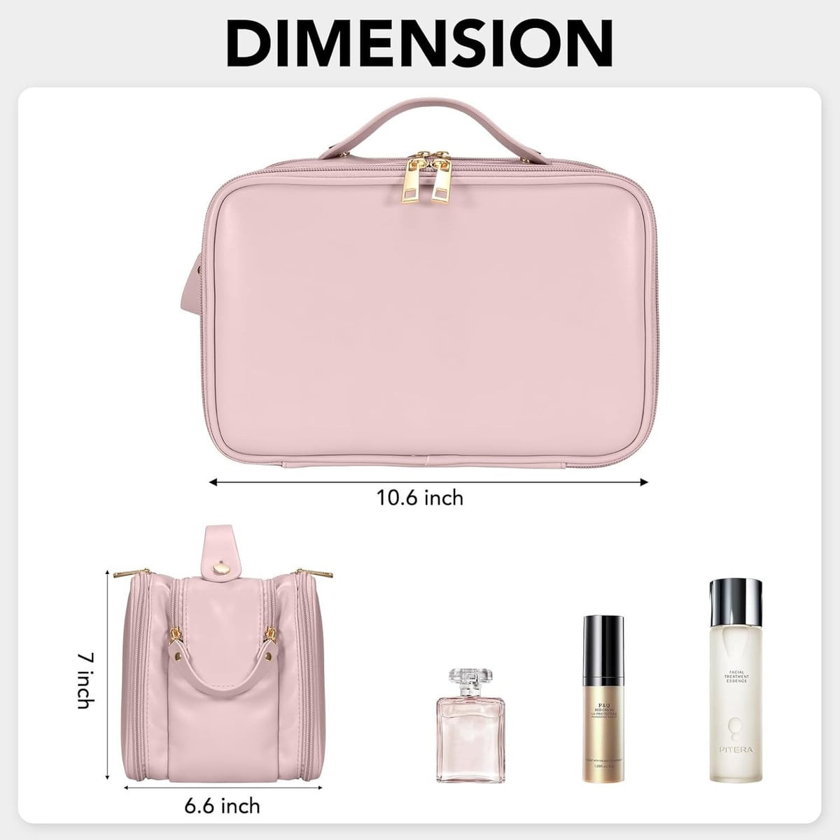 Large-Capacity Travel Cosmetic Makeup Bag, Portable Cosmetic Bag