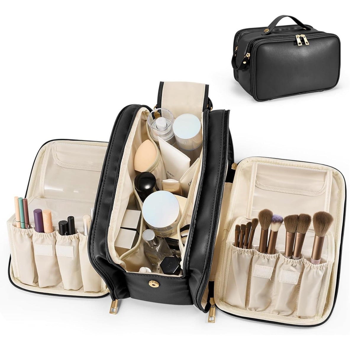 Large-Capacity Travel Cosmetic Makeup Bag, Portable Cosmetic Bag