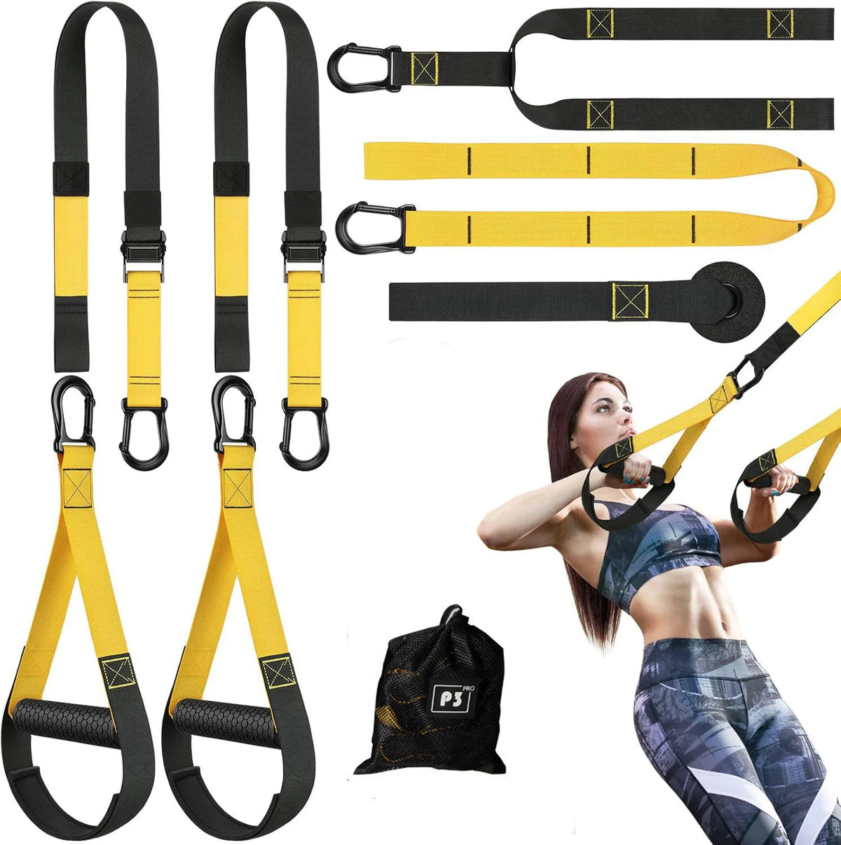 Adjustable Suspension Trainer Full Body Workout Straps
