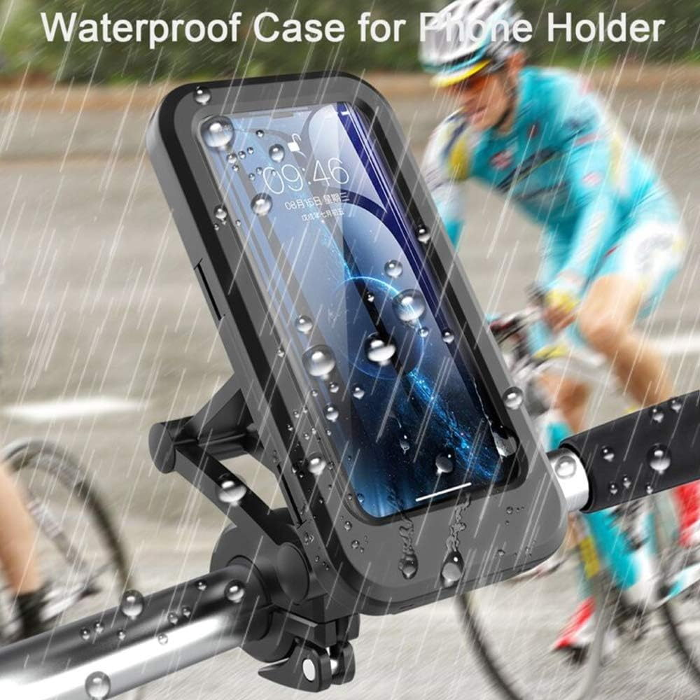 Waterproof Bicycle & Motorcycle Phone Holder,Waterproof Bike Phone Mount, Adjustable Anti-Shock Motorcycle Handlebar Phone Holder