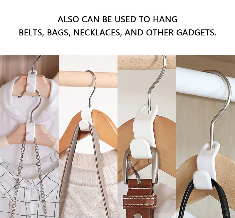 Space-Saving Clothes Hanger Connector Hooks, Clothes Connector Hooks, Stacking Space Saver
