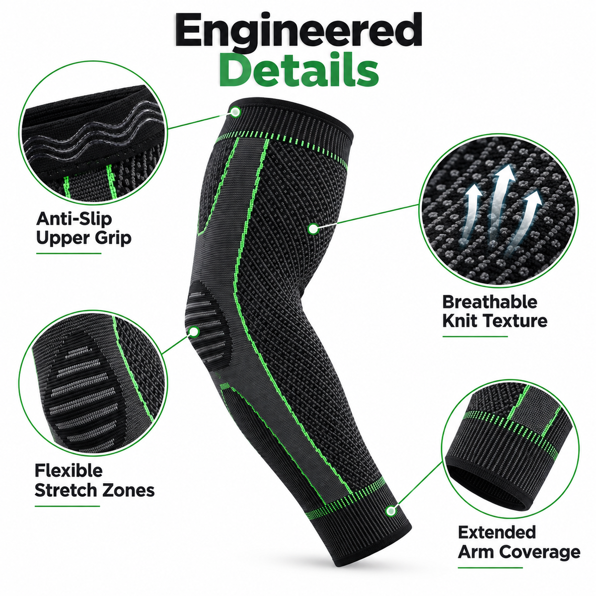 Compression Elbow Support Sleeve for Training, Gym & Sports