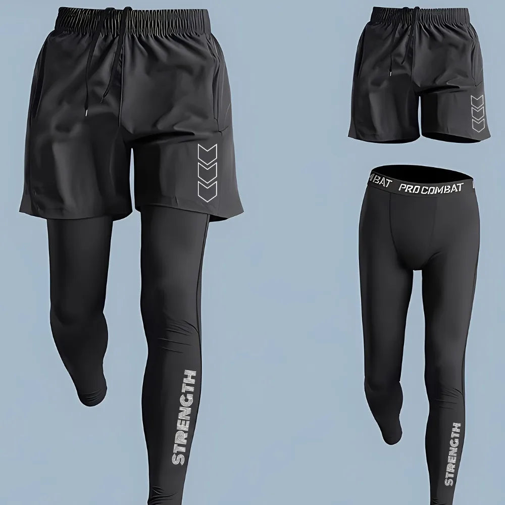 Men’s 2-in-1 Running Shorts with Compression Leggings