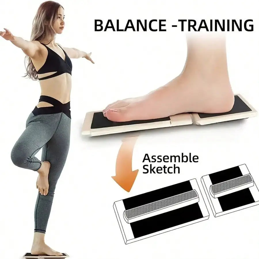 Wooden Balance Board Set for Ankle Stability, Foot Control & Balance Training