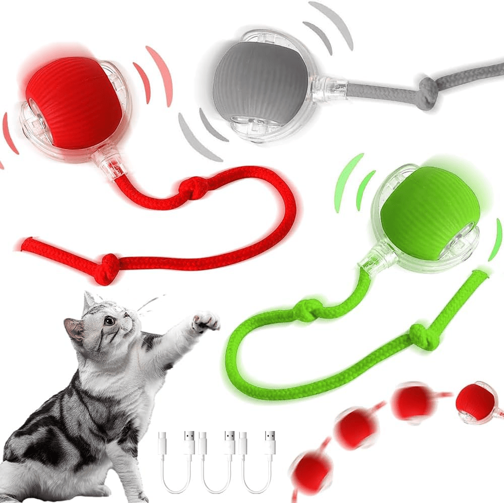 Interactive Pet Fun Ball, Interactive Dog Cat Toy Ball, Automatic Moving Bouncing Rolling