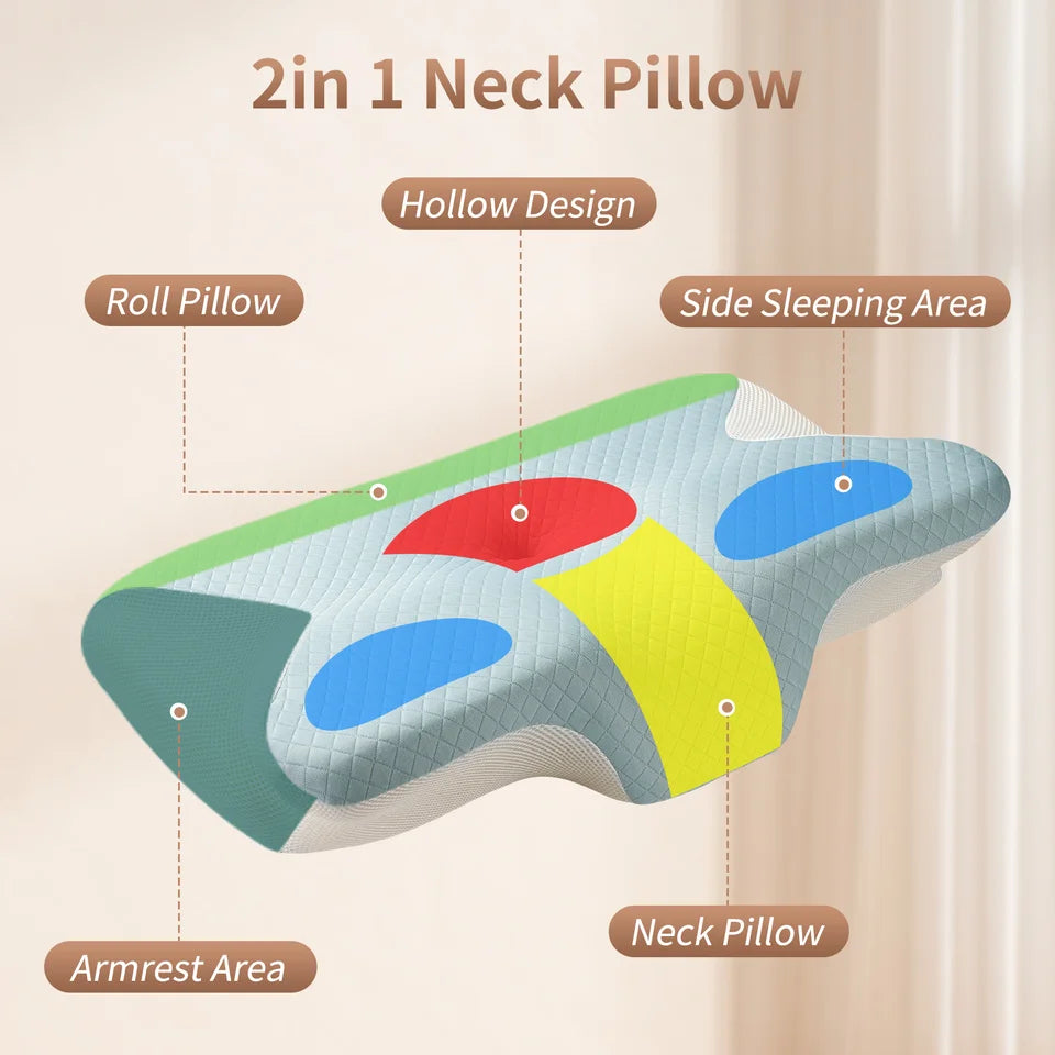 Contour Memory Foam Pillow for Side & Back Sleep Comfort