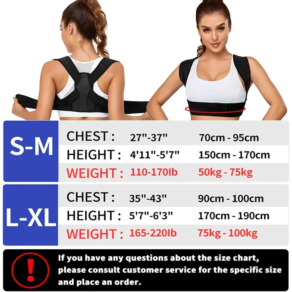 Adjustable Upper Back Posture Support Brace - Premium Version