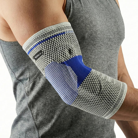 Silicone Pad Compression Elbow Sleeve with 3D Knit Support for Sports & Training