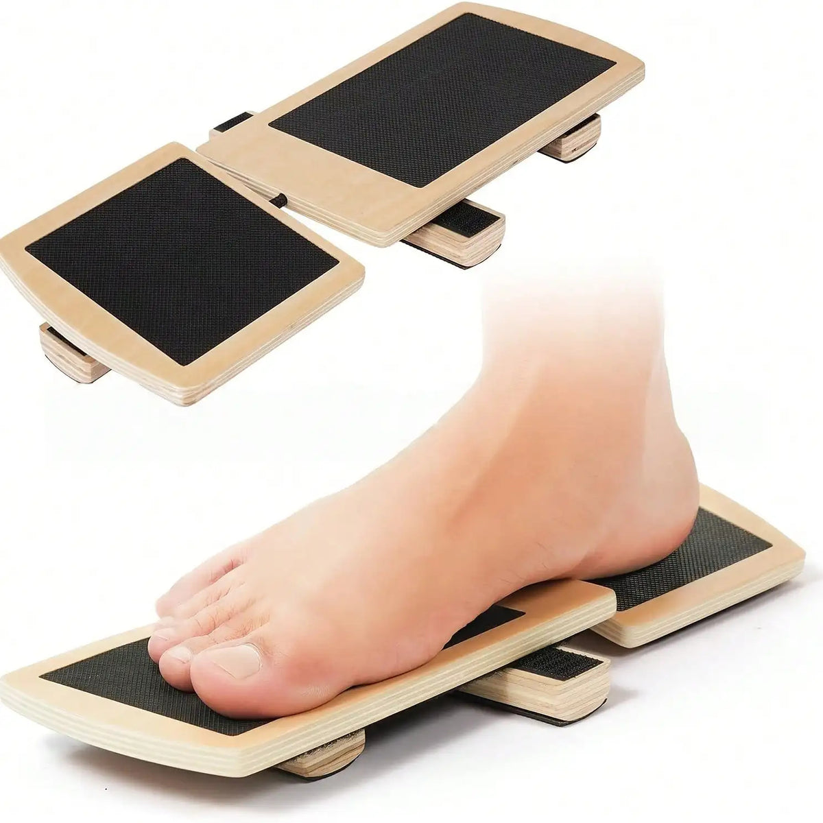 Wooden Balance Board Set for Ankle Stability, Foot Control & Balance Training