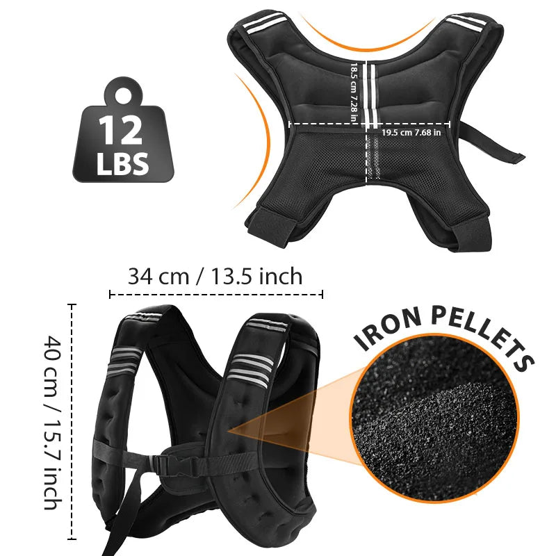 12LB Weighted Vest for Stronger Workouts & Endurance