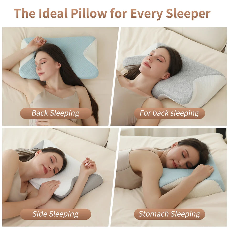 Contour Memory Foam Pillow for Side & Back Sleep Comfort