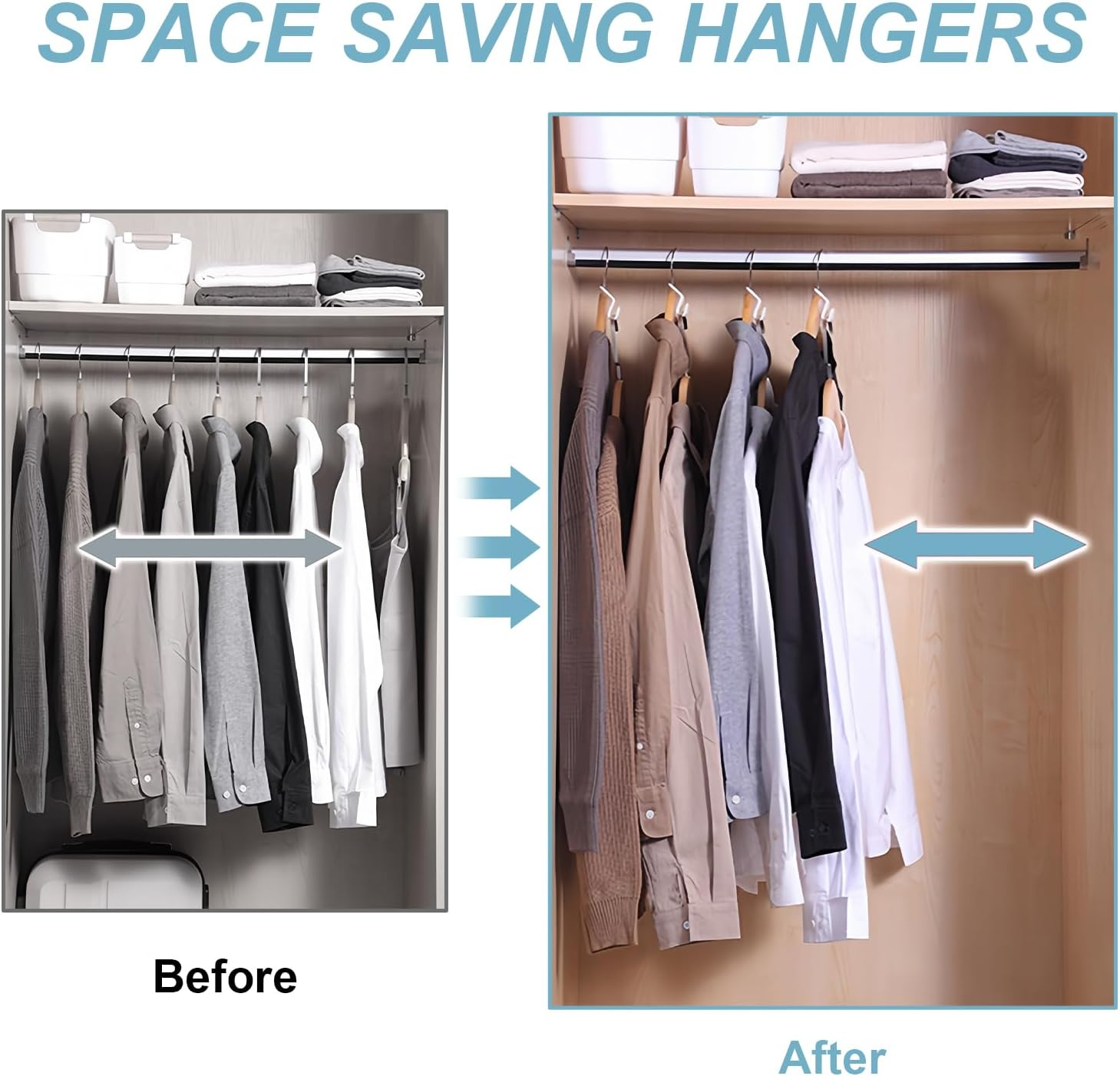 Space-Saving Clothes Hanger Connector Hooks, Clothes Connector Hooks, Stacking Space Saver