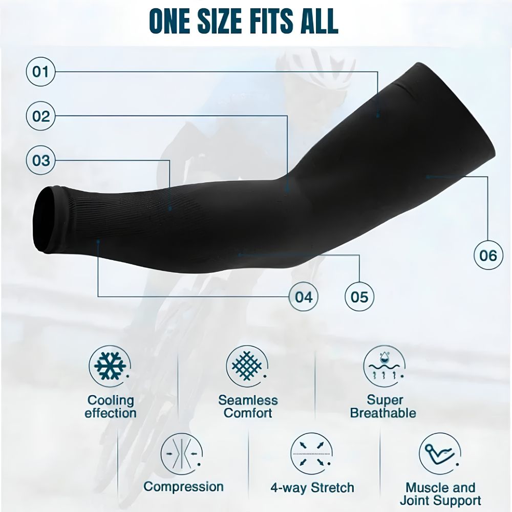 Sun Protection Arm Sleeves for Running, Cycling & Outdoor Training - 3-Pair