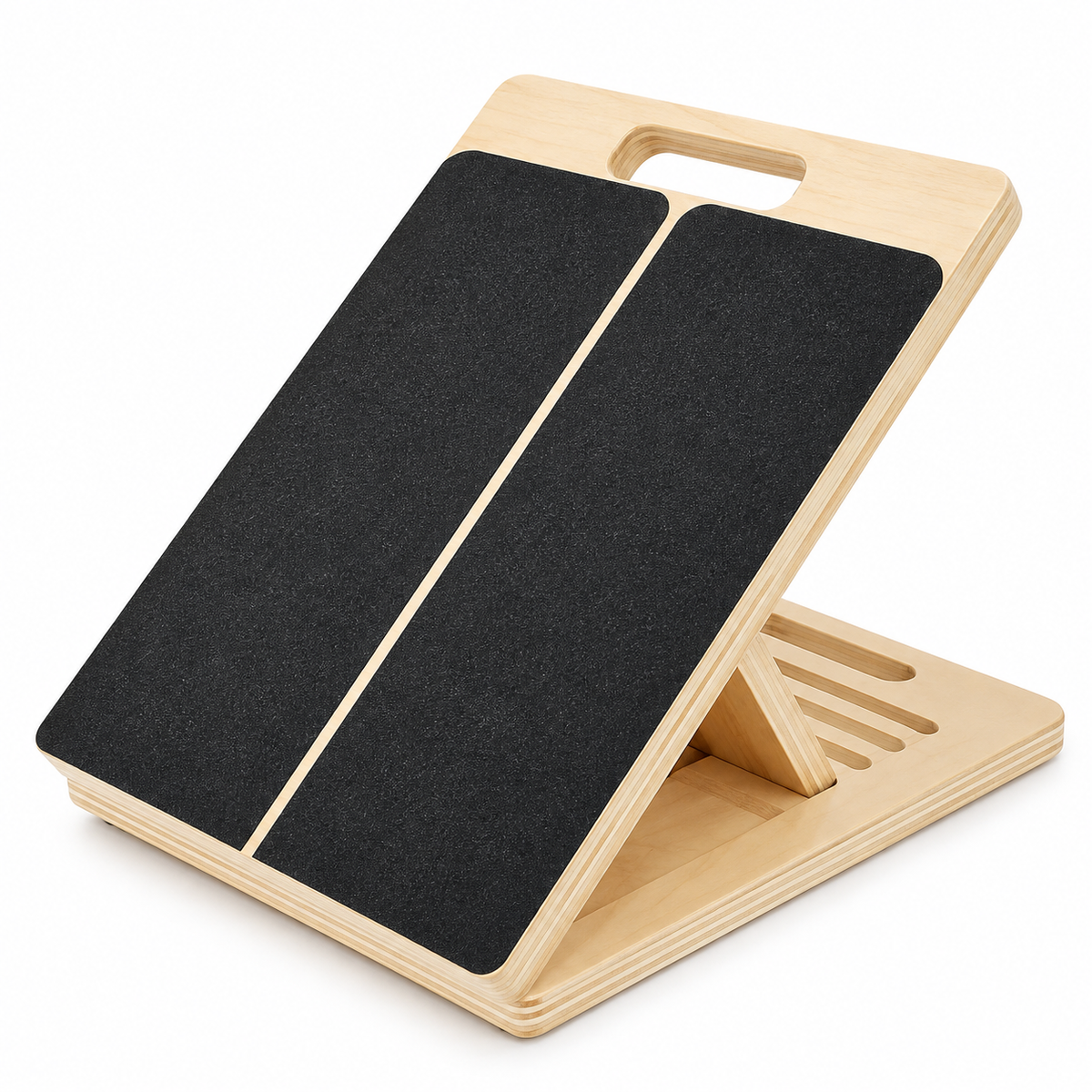 5-Level Adjustable Wooden Slant Board for Calf Stretching & Mobility Training