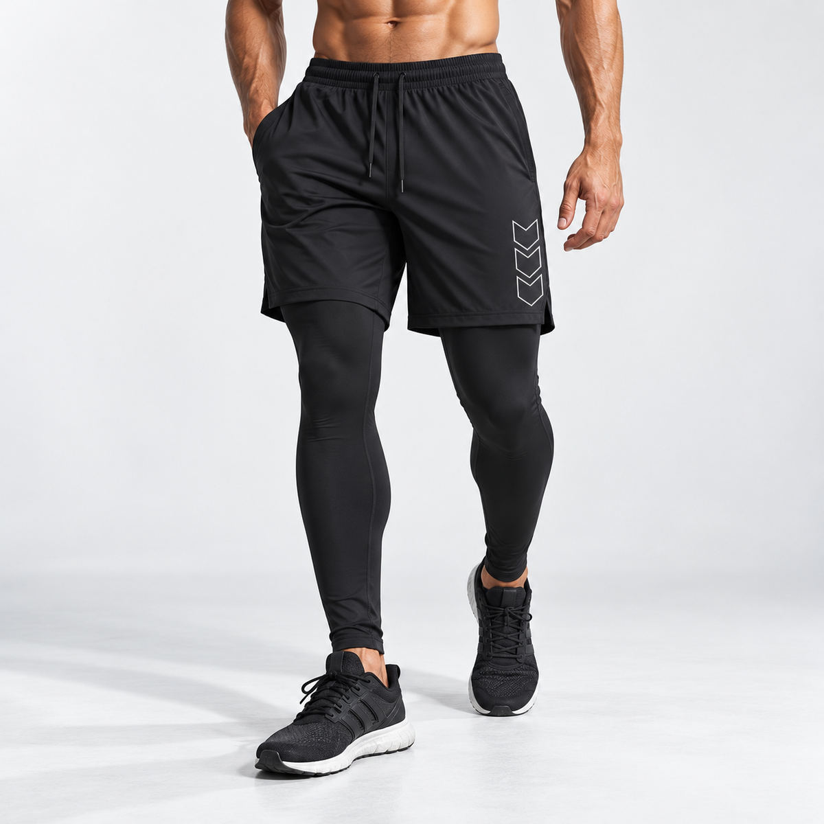 Men’s 2-in-1 Running Shorts with Compression Leggings