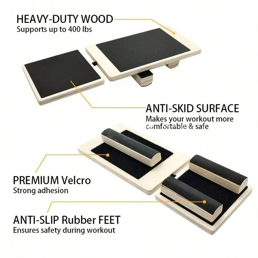 Wooden Balance Board Set for Ankle Stability, Foot Control & Balance Training