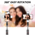 Selfie Stick Tripod with Light, Selfie Stick Tripod with Fill Light Wireless Bluetooth