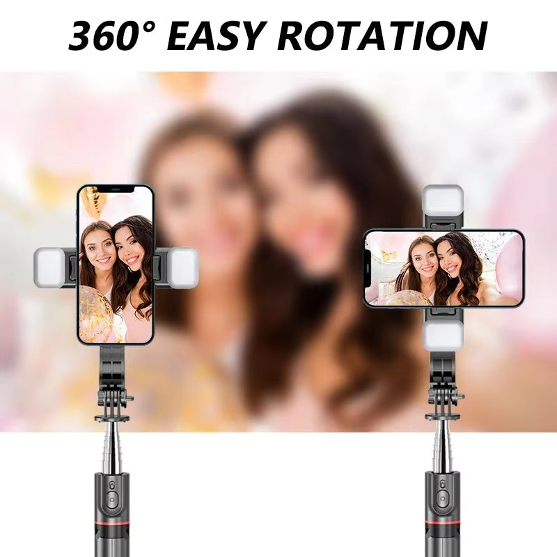 Selfie Stick Tripod with Light, Selfie Stick Tripod with Fill Light Wireless Bluetooth